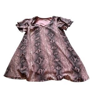 Carmela boutique Pink Snake Print ruffle flowy Dress
